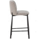 Tabouret de bar HIZY - Toile piquée Taupe