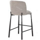 Tabouret de bar HIZY - Toile piquée Taupe