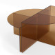 Duo de tables basses TIERA - Verre ambré