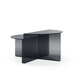 Duo de tables basses TIERA - Verre fumé