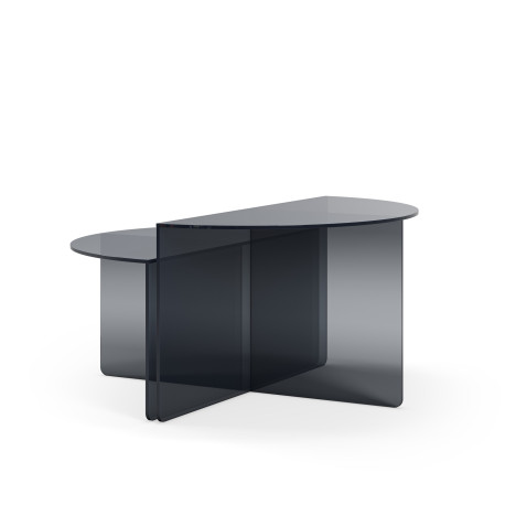 Duo de tables basses TIERA - Verre fumé