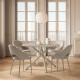 Table à manger RIVIANO - Travertine & Cream - 120 cm