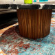 Table basse ZANOTTA - Plateau Marbre noir Angola & base mat black