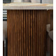 Table à manger ZANOTTA Ovalie - Plateau en Travertin ou Marbre & base en bois de noyer