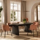 Table à manger VADUZ - Chêne massif cerusé en noir - 220 cm