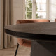 Table à manger VADUZ - Chêne massif cerusé en noir - 220 cm