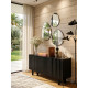 Buffet ATHENA - Chêne cerusé Noir - 160 cm