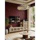 Table basse ZANOTTI - Plateau en travertin & base en bois de noyer (dimensions au choix)