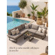 Salon outdoor MILOS modulable - Aluminium anthracite & toile taupe