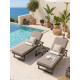 Salon outdoor MILOS modulable - Aluminium anthracite & toile taupe
