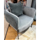 Fauteuil AYUNI - Velours côtelé - Nuances de gris