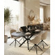 Table à manger extensible WARA - 126 à 160 cm - Chêne cerusé en noir
