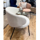 Fauteuil de salon AKURA - Toile piquée Beige