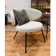 Fauteuil de salon AKURA - Toile piquée Beige