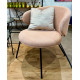 Fauteuil de salon AKURA - Toile piquée Blush