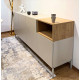 Buffet bas QUENOR - Crème & Chêne - 180 cm