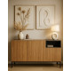 Table basse QUENOR - Chêne miel & Céruse noire - 90 cm