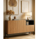 Table basse QUENOR - Chêne miel & Céruse noire - 90 cm