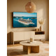 Meuble TV QUENOR - Crème & Chêne - 180 cm