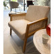 Fauteuil CANNA - Chêne & Velours côtelé Crème