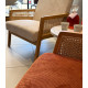 Fauteuil CANNA - Chêne & Velours côtelé Crème