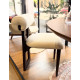 Fauteuil MADURA xL - Noyer et bouclette Crème