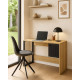Bureau ALENA - 110cm - Chêne & Caisson Noir