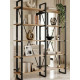 Étagère SANDY - Acier noir & Chêne clair - 147 cm