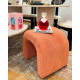 Tabouret ou Chevet MIU - Velours côtelé Corail