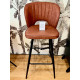 Tabouret MADIA - Cuir brun Soft Touch