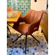 Fauteuil MADIA - Cuir brun Soft Touch