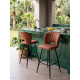 Tabouret MADIA - Cuir brun Soft Touch