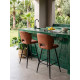 Tabouret MADIA - Cuir brun Soft Touch