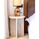 Table d'appoint ou Chevet ANTIQUA - Travertin brut & plateau au choix