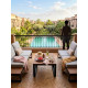 Salon outdoor SKYROS modulable avec table basse - Alumium anthracite & Accacia