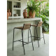 Tabouret de bar MARSALA - Cordage naturel tressé & Acier noir
