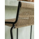 Tabouret de bar MARSALA - Cordage naturel tressé & Acier noir