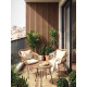 Ensemble de jardin NUSA — 2 fauteuils + table basse rotin