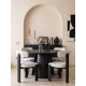 Table à manger KAYRA - Chêne cerusé en noir - 120 cm