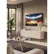 Meuble TV MAKAL - Taupe à façades cannelées - 160 cm