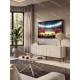 Meuble TV MAKAL - Taupe à façades cannelées - 160 cm