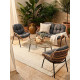 Ensemble de jardin NUSA — 2 fauteuils + table basse rotin