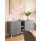 Buffet PISCO - Chêne & Laque vert de gris - 165 cm