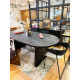 Table à manger VADUZ - Chêne massif cerusé en noir - 220 cm