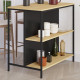 Table de bar MIKI avec rangement - Oak & Black - 100 cm