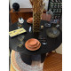 Table à manger KAYRA - Chêne cerusé en noir - 120 cm