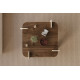 Table basse carrée QUADRIA - 90 cm - Noyer & Travertin