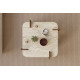 Table basse carrée QUADRIA - 90 cm - Travertin & Noyer