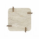 Table basse carrée QUADRIA - 90 cm - Travertin & Noyer