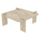 Table basse carrée QUADRIA - 90 cm - Façon travertin